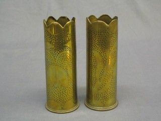 A pair of 6lbs Trench Art shell cases 8"