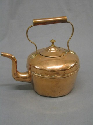 A 19th Century circular copper kettle