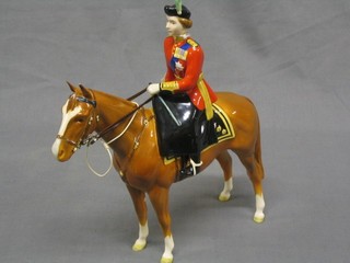 A Beswick figure of H M The Queen mounted on Imperial, Trooping the Colour 1957, wearing the uniform of a Colonel in Chief, (spur f?)