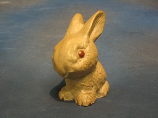 A Hills pottery figure of a seated brown glazed rabbit 5"