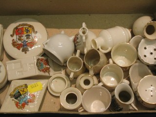 19 various items of crested china