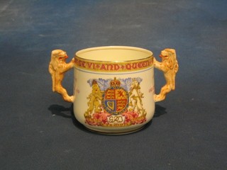 A Paragon George VI twin handled Coronation mug