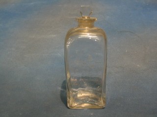 A 19th Century square glass decanter 6"