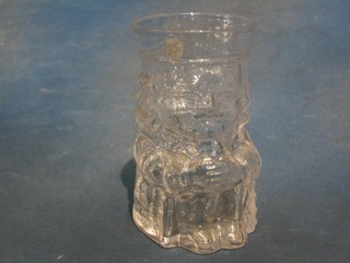A Whitefriars clear glass Toby jug 6"