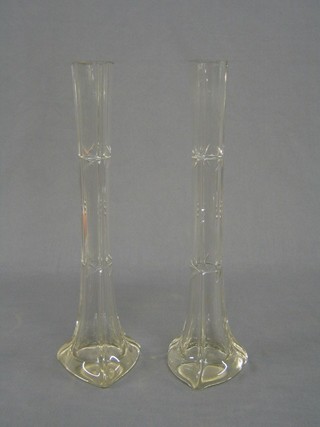 A pair of cut glass specimen vases 12"