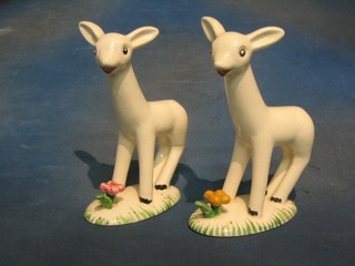 A pair of Mid-Winter porcelain figures of Larry The Lamb 8" (some crazing)