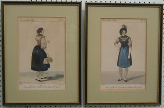 A pair of 18th Century Continental historical fashion plates nos. 10 and 12 Cost De Div Pays 11" x 7"