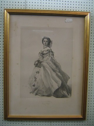 A 19th Century monochrome print "Victoria Princess Royal 1856" 19" x 13 1/2"