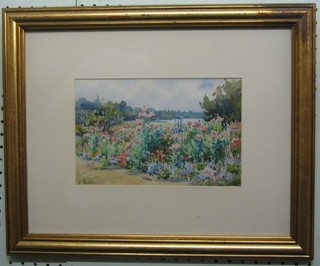 C Boyle, watercolour drawing "Garden St Brioc Northern France" signed 6" x 8"