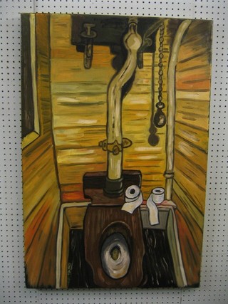 "Bratby", oil on canvas "Study of a Lavatory" 36" x 24"