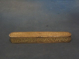 An Eastern embossed silver rectangular box and cover 8"