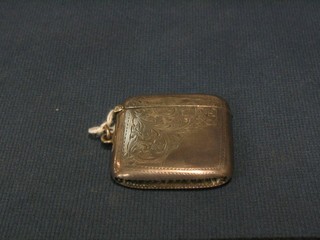 An engraved silver vesta case Birmingham 1918
