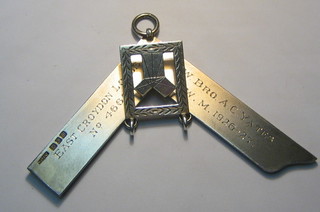 A silver Masonic Past Master's collar jewel