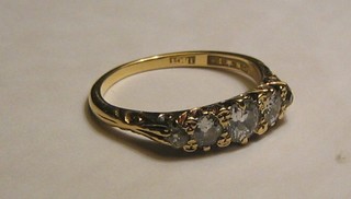 A lady's 18ct gold dress ring set 5 rose cut diamonds