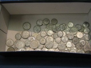A collection of silver half crowns, shillings and sixpences