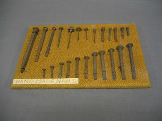 A collection of various hand made nails 