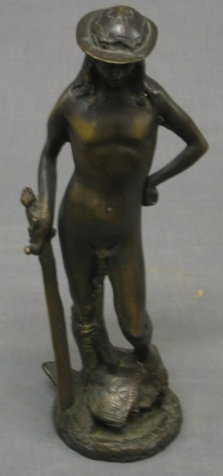 A 20th Century bronze figure of a classical gentleman 10"