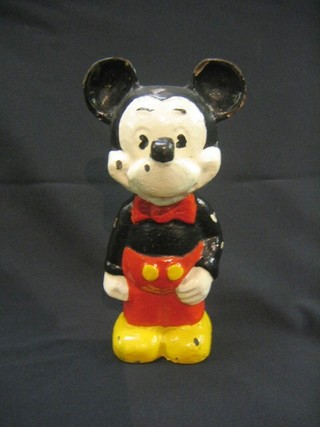 A 1920's cast iron figure of a standing Mickey Mouse 9 1/2" 