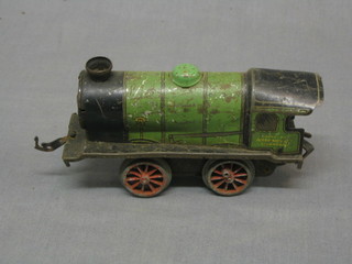 A Hornby clock work locomotive clock work tank engine with green livery (f)
