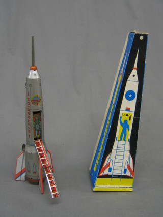 An Lenezaru Gyar tin plate model rocket, boxed