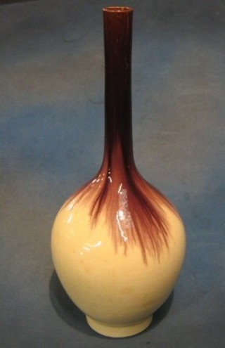 An ox blood glazed club shaped vase 18"