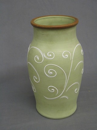 A 19th Century copper lustre jug with blue banding 5" and 1 other jug decorated running stags 5" (chipped and cracked)