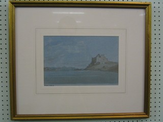 W A Burgess, watercolour "Castle of Baia, out of the Bay of Baia Naples" 8" x 11"