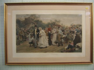 After Luke Fields, a print "Village Wedding" 22" x 32"
