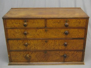 An 18th Century walnut chest of 2 short and 3 long drawers with replacement tore handles (formerly a chest on stand) 48" 