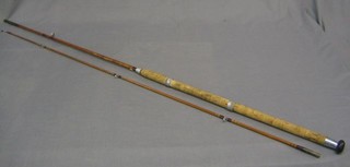 An Elasticane Lyca twin section split cane fishing rod