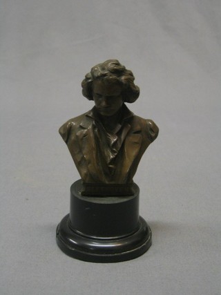 Georges, a bronze head and shoulders portrait of Beethoven 3 1/2"