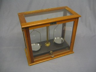 A pair of laboratory scales by Griffin & Taylor