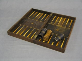 A 19th Century rectangular backgammon/chess case 