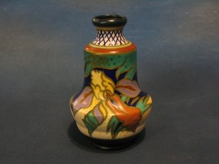 A Dutch pottery club shaped vase, the base marked Falcona 7"