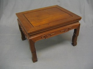 A rectangular Padouk wood table/stool 18"