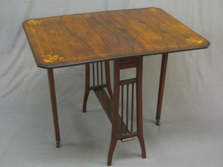 A Victorian inlaid rosewood Sutherland table 27"