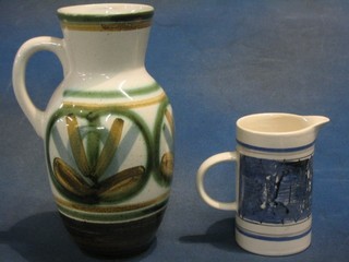 A Cinque port pottery jug 9" and 1 other 4 1/2"