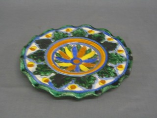 A 20th Century Italian Majolica style plate with acorn decoration 9"