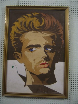 M T Shaw, watercolour "James Dean - Old Bones and Angel Dust" 30" x 20"