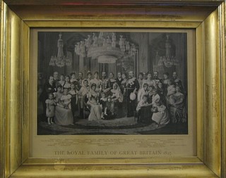 A monochrome print "The Royal Family of Great Britain 1897" 8 1/2" x 12" (some damage to the mount)