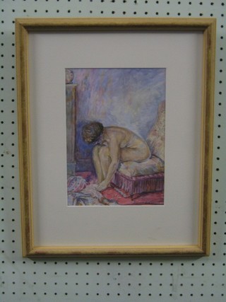 Sebasque, watercolour, "Seated Nude Figure"  9" x 7"