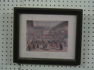 19th Century coloured print "Christies Auction Rooms 1710" 5 1/2" x 7"