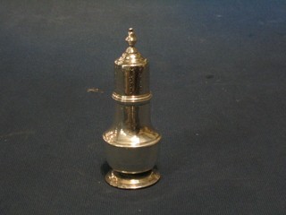 A Victorian silver pepper marks rubbed 4"