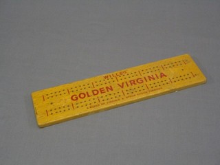 A Wills Golden Virginia cribbage board