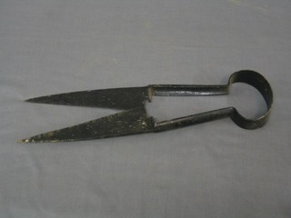 A pair of old metal dagging sheers, the blades marked with a thistle and cross? 
