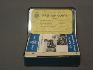 A 1950/60's RAC motorists first aid outfit, complete and with instructions, box corroded