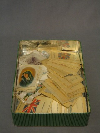 A collection of Kensitas silk cigarette cards including WWI Military leaders and flags