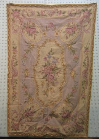 A 20th Century Aubusson panel with floral decoration 68" x 43" 