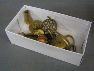 A small collection of brassware