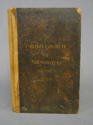 The Parrish Church "The Homilies of the United Church of England and Ireland", leather bound, front binding reading Parrish Church Broadwater Sussex 1824
